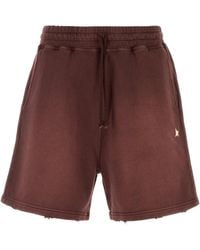 Golden Goose - Burgundy Cotton Bermuda Shorts - Lyst