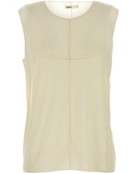 KHAITE - Cream Stretch Cupro Allo Top - Lyst