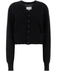 Maison Margiela - Cardigan in lana nera - Lyst