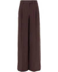 Brunello Cucinelli - Aubergine Viscose Blend Wide-leg Pant - Lyst