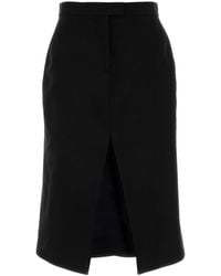 McQueen - Gonna in lana stretch nera - Lyst
