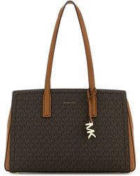 MICHAEL Michael Kors - Borsa shopping Laila media in tela stampata - Lyst