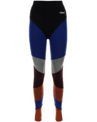Chloé - Leggings in misto lana stretch multicolor - Lyst