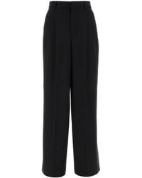 Ami Paris - Black Wool Wide-leg Pant - Lyst