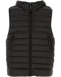 C.P. Company - Black Nylon Sleeveless Down Jacket - Lyst