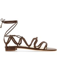 Manolo Blahnik - Sandali Fawda in pelle marrone - Lyst