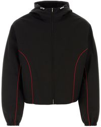Ferragamo - Tech Cotton Blouson Jacket With Contrast Piping - Lyst