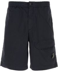 C.P. Company - Bermuda in misto cotone stretch blu notte - Lyst