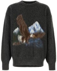 Maison Margiela - Graphite Wool Blend Oversize Sweater - Lyst
