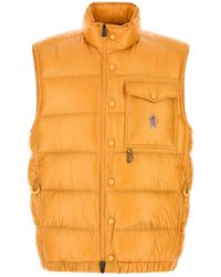 Moncler - Yellow Nylon Sleeveless Uychi Down Jacket - Lyst