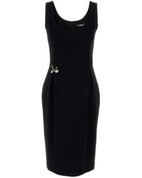 Versace - Abito in cady stretch nero - Lyst