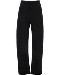 Bottega Veneta - Pantalone in twill nero - Lyst