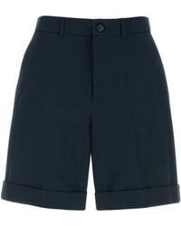 Valentino Garavani - Navy Blue Cotton Bermuda Shorts - Lyst