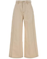 Ami Paris - Sand Denim Wide-leg Jeans - Lyst
