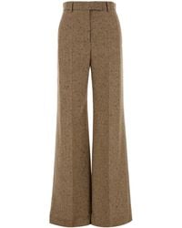 Valentino Garavani - Melange Sand Wool Palazzo Pant - Lyst