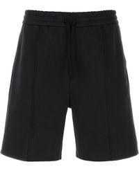 Valentino Garavani - Black Jersey Bermuda Shorts - Lyst