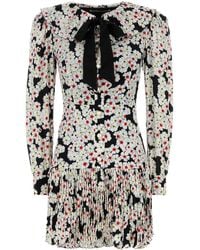 Alessandra Rich - Daisy-Print Silk Dress - Lyst