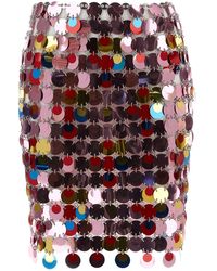 Rabanne - Gonna in maxi paillettes multicolor - Lyst