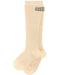 MM6 by Maison Martin Margiela - Skin Pink Stretch Viscose Blend Socks - Lyst
