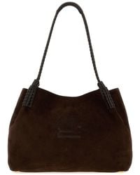 Etro - Sark Brown Suede Medium Libra Shopping Bag - Lyst