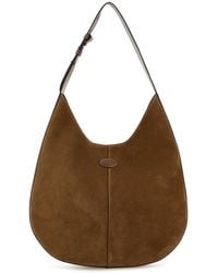 Tod's - Borsa a spalla Di Bag in pelle scamosciata marrone - Lyst