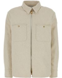 Moncler - Ivory Boucle Down Jacket - Lyst