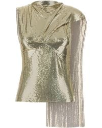 Rabanne - Gold Metal Knit Top - Lyst