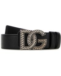 Dolce & Gabbana - Black Leather Reversible Belt - Lyst