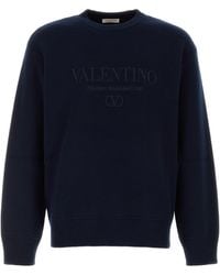 Valentino Garavani - Dark Blue Wool Sweater - Lyst