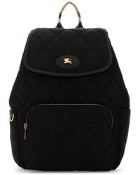 Burberry - Black Fabric Horseshoe Backpack - Lyst