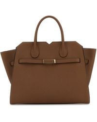 Valextra - Caramel Leather Medium Milano Shopping Bag - Lyst