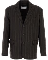 Ferragamo - Salvatore Embroidered Linen Blend Blazer - Lyst