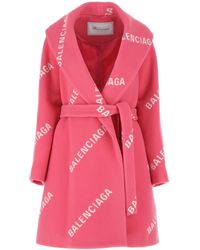 Balenciaga Wool Blend Coat - Pink
