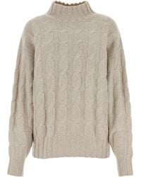 LeKasha - Melange Sand Cashmere Sweater - Lyst