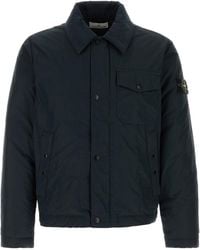 Stone Island - Midnight Blue Polyester Blend Down Jacket - Lyst
