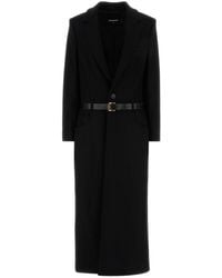 DSquared² - Black Stretch Wool Blend Coat - Lyst