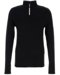 BOSS - Black Stretch Wool Blend T-shirt - Lyst