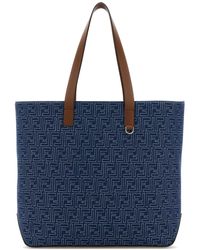 Fendi - Borsa shopping in denim ricamato - Lyst