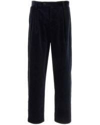 A.P.C. - Pantalone Renato in velluto a coste blu scuro - Lyst