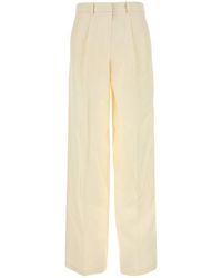 Magda Butrym - Cream Wool Blend Wide-leg Pant - Lyst