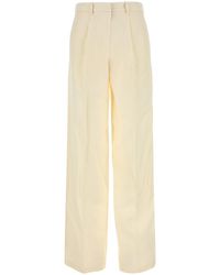 Magda Butrym - Cream Wool Blend Wide-leg Pant - Lyst