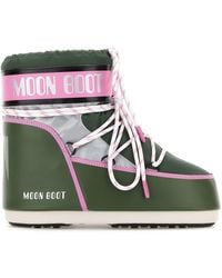 Moon Boot - Dark Green Fabric Icon Low Space Racing Ankle Boots - Lyst