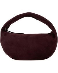 KHAITE - Borsa a spalla Olivia in pelle scamosciata melanzana - Lyst