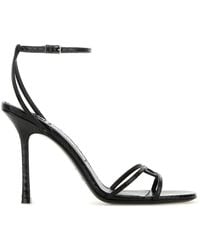 Jimmy Choo - Leather Leo 100 Sandals - Lyst
