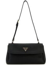 Prada - Borsa a spalla piccola in pelle nera - Lyst