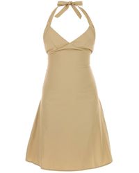 GIMAGUAS - Beige Poplin Jardin Mini Dress - Lyst