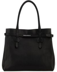 DSquared² - Black Leather Twin Shopping Bag - Lyst