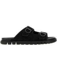 Ferragamo - Black Jacquard Colly Slippers - Lyst