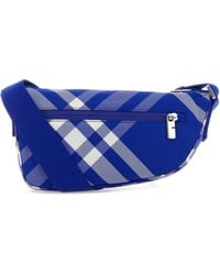 Burberry - Borsa a tracolla Shield in nylon ricamato - Lyst