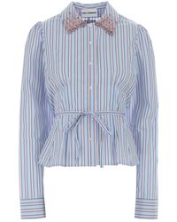 Des Phemmes - Embroidered Poplin Shirt - Lyst
